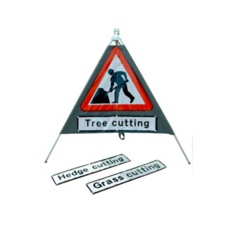 QUAZAR Roll Up Tripod Work Safety Sign - 750mm (roads over 30 mph)
