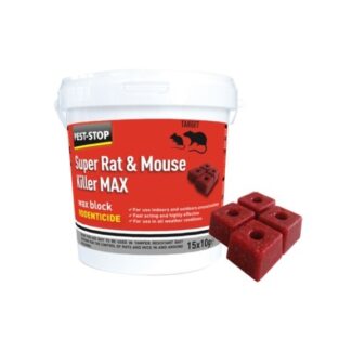 PEST STOP Super Rat & Mouse Killer Max Blocks - 15 x 10g