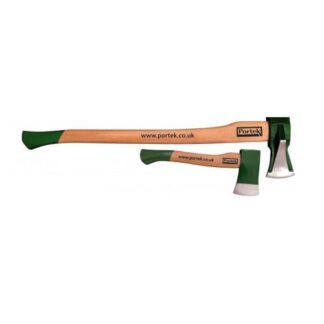 PORTEK Log Splitting Axe and Hatchet Twin Pack