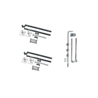 Hanging/Closing Set for Pair of Gates - Throwover Latch & Drop Bolt Included