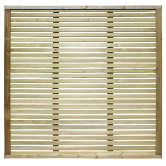 6ft Jacksons Venetian Treated Fence Panel (1830 x 1830mm) - Pressure Treated Green Timber