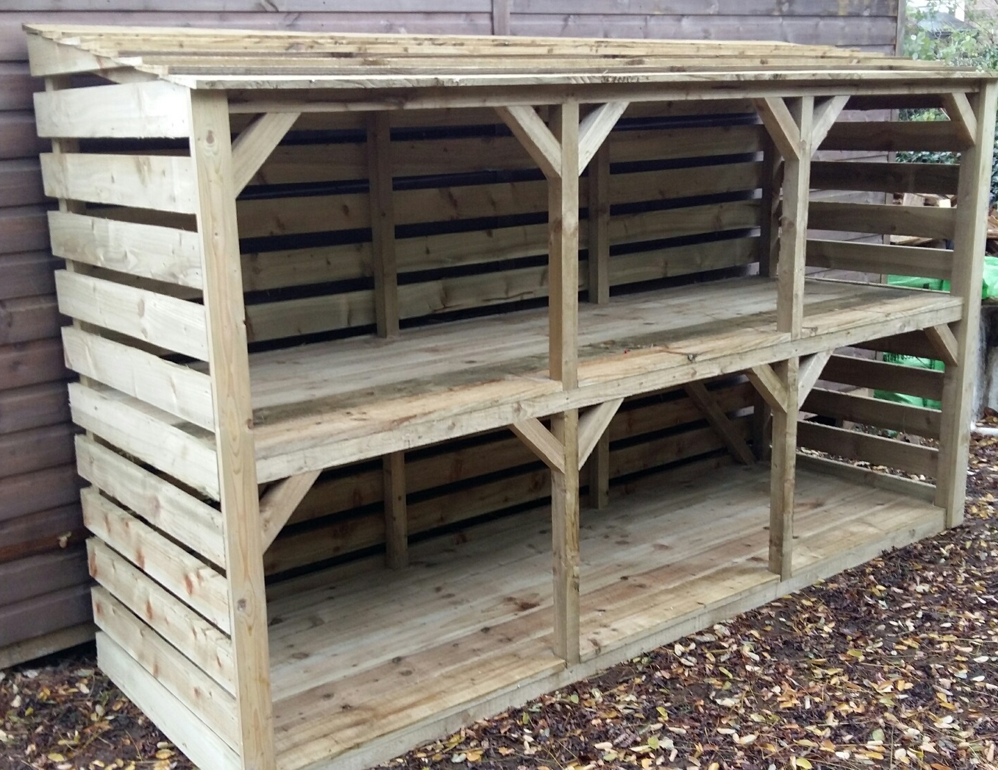 wooden log store. 